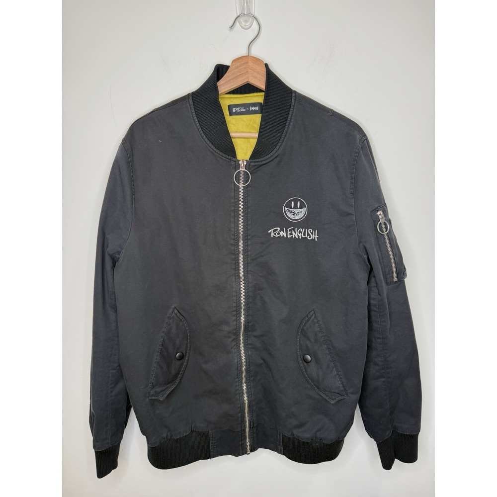 Y2K GXG Trendy Man Jeans‎ X Ron English Bomber Jacket Men's XXL Punk Goth Grunge